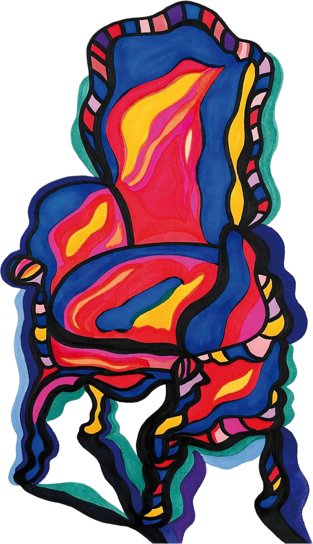 Illustration de chaise colorée — Living Room, Daria Reverdin